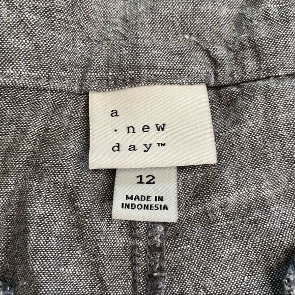FINAL OFFER Light and Casual A New Day Linen Blend Gray Pleated Pants Size 12 - Picture 5 of 11